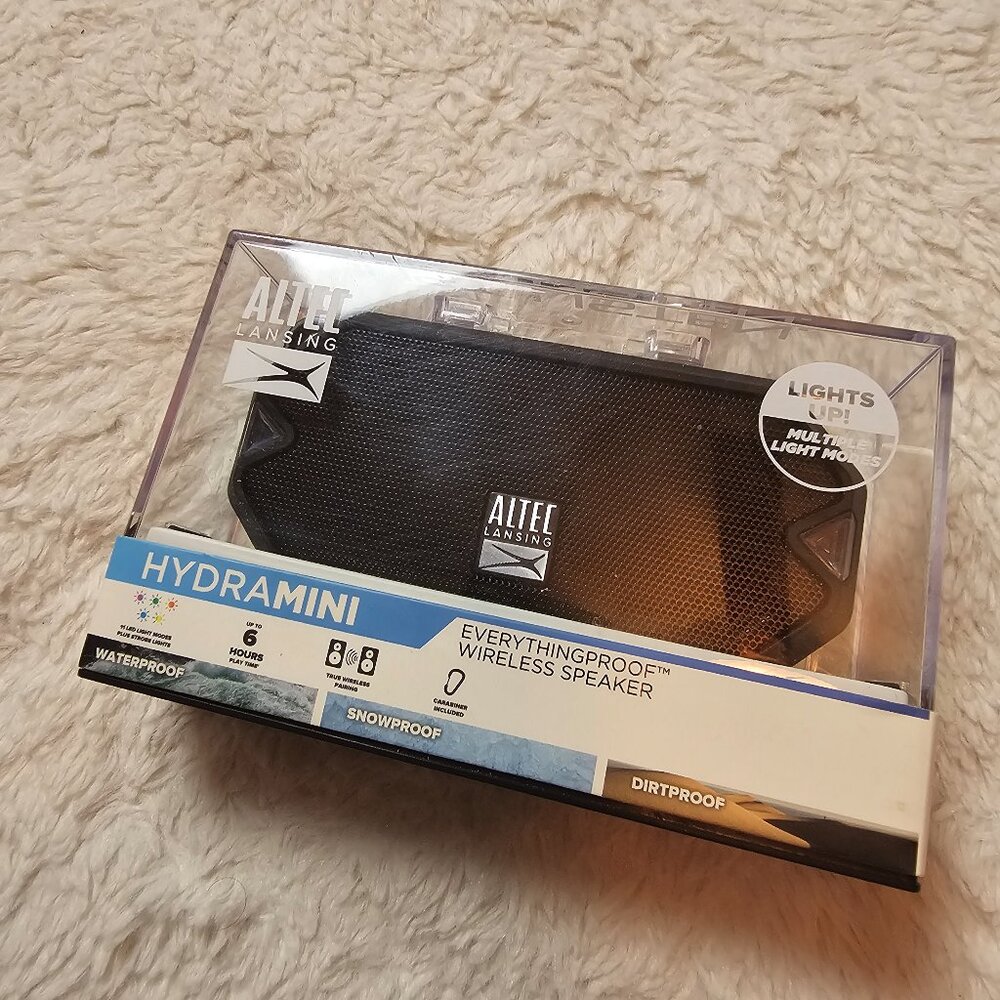 Altec Lansing Hydramini Waterproof Everything Proof Wireless Speaker Black NIB